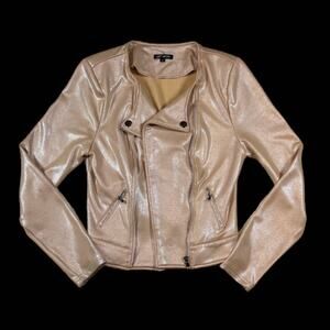 Michel Zip-up Cream Gold Jacket Blazer | Size S